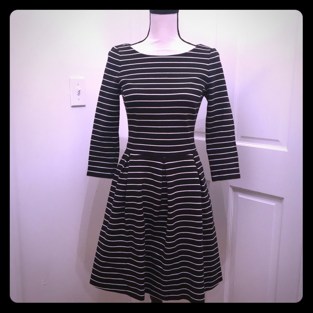 Striped fit and flare Banana Republic dress